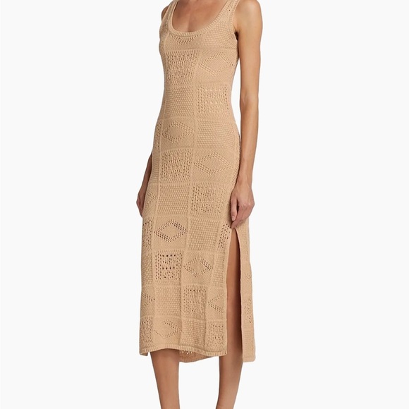 Kivari Clementine Cotton Knit Midi-Dress in Natural US Size 4 - Picture 4 of 9